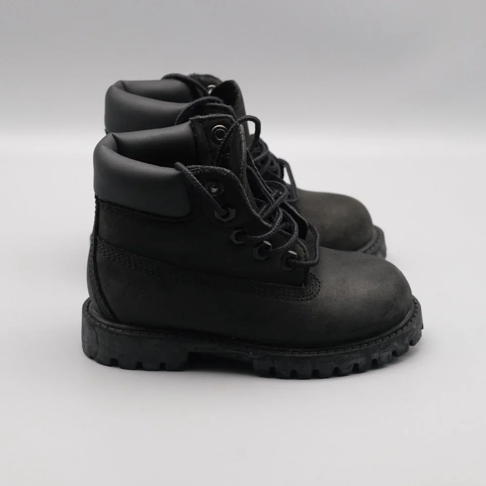 Timberland 6-Inch Boot Kids Toddler Size 7.5 Black‎ Waterproof Nubuck